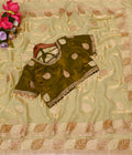 PALLU MULTI EMBROIDERY WORK WITH SEQUENCE BUTTI SAREE AT WHOLESALE PRICE - GOLD
