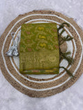 Pure Naylon kadi Creap Georgette jangal theem meenakari jaqurad weveing body ,border with Rich pallu - LEMON YELLOW