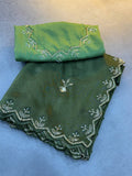 New Bollywood Soft Silk embroidery green Saree indian Wedding sequence party wear sari