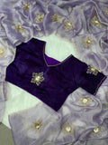 RICH HANDWORK CUT DANA ALL OVER WITH BEADS HANDWORK ALL OVER PALLU AND SKIRT RICH COOL COLOR PURPLE