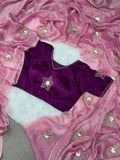 RICH HANDWORK CUT DANA ALL OVER WITH BEADS HANDWORK ALL OVER PALLU AND SKIRT RICH COOL COLOR PINK