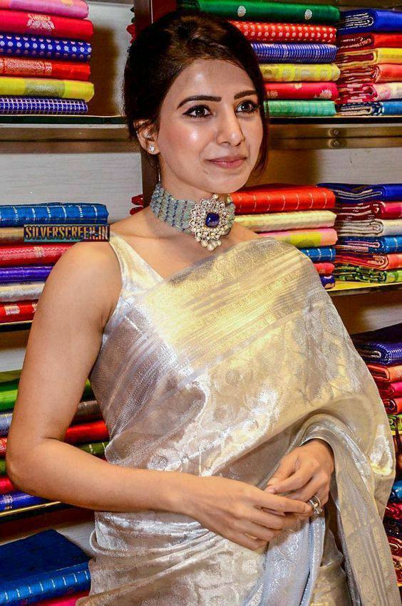 Bollywood Style Silver Soft Tissue Silk Saree With Winsome Blouse Piece