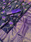 BEAUTIFUL TWO TONE ZARI WEAVING SAREE PURPLE