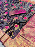 BEAUTIFUL TWO TONE ZARI WEAVING SAREE PINK