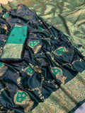 BEAUTIFUL TWO TONE ZARI WEAVING SAREE GREEN