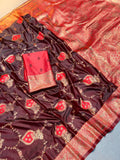 BEAUTIFUL TWO TONE ZARI WEAVING REDSAREE
