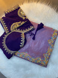 Beautiful Gold Crush Two Tone Shining Party Wear Saree PURPLE