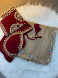 Beautiful Gold Crush Two Tone Shining Party Wear Saree CREAM