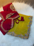 Beautiful Gold Crush Two Tone Shining Party Wear Saree LOMEN YELLOW