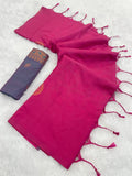 *✨ Elegant Two-Tone Pink Banarasi Handloom Silk Saree ✨*
