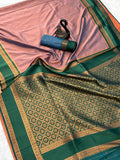 Beleaguer Royal Soft Banarasi Silk lighjt pink Saree With Demanding Blouse Piece