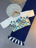 Handloom Khadi Cotton Navy Blue  Saree With Rich looking Blouse