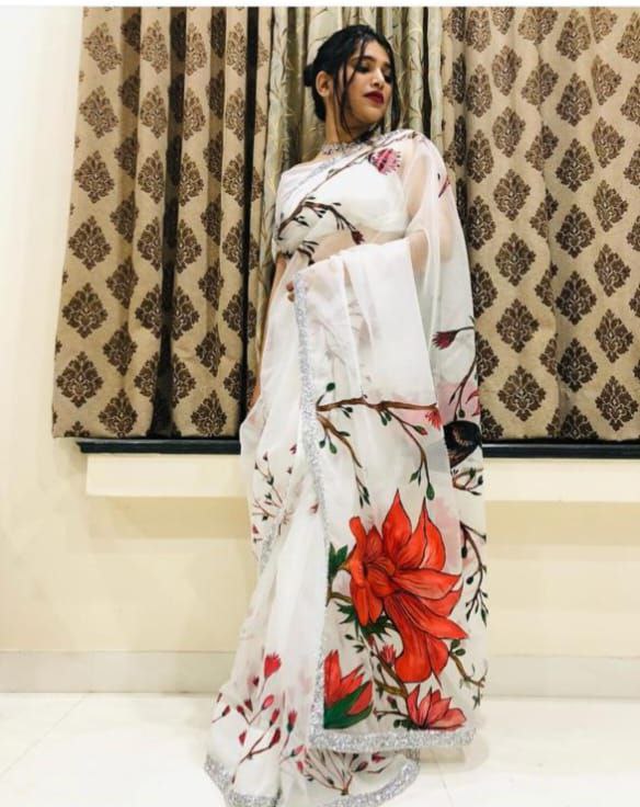 Digital Print Bollywood Organza Saree