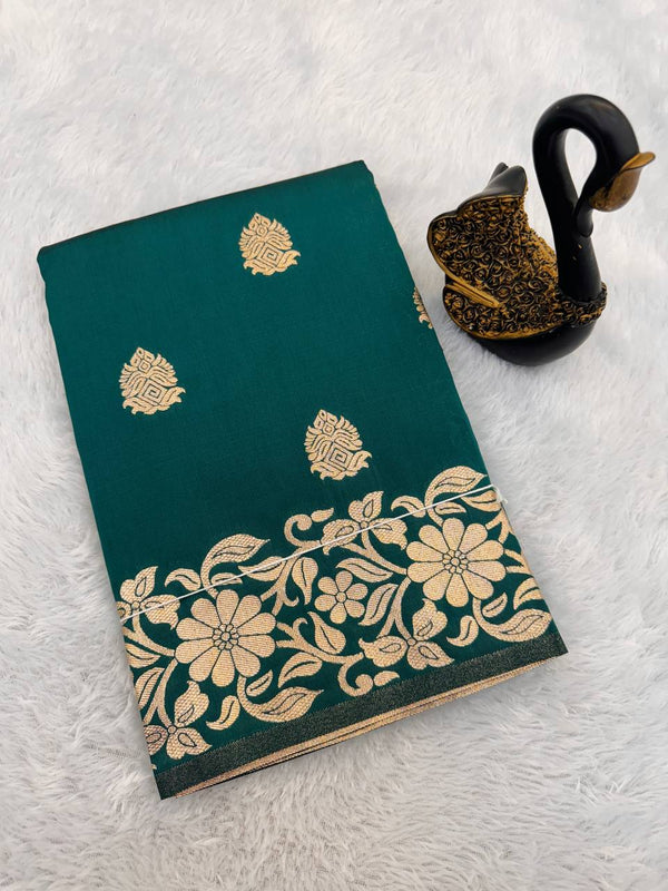 Radiant Soft Banarasi Silk Saree With Exquisite Blouse Piece