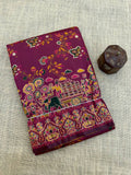 Redolent Rajwadi Pashmina  Saree With Embrocation Blouse Piece - WINE