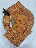 Premium Yellow Embroidered Festive saree with Colorful Traditional Motifs & Detailed Border Work