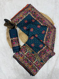 Premium Rama Embroidered Festive saree with Colorful Traditional Motifs & Detailed Border Work
