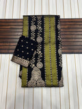 Majestic BLACK Banarasi Silk Saree with Intricate Meenakari-Style Zari Weaving