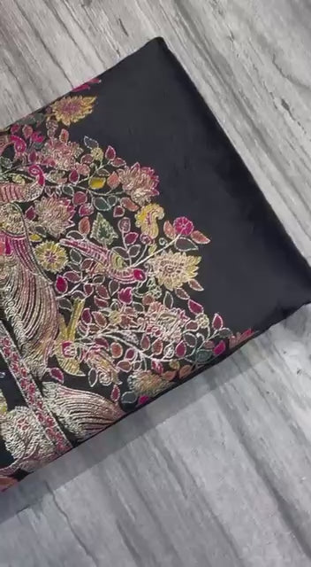 Redolent Rajwadi Pashmina  Saree With Embrocation Blouse Piece